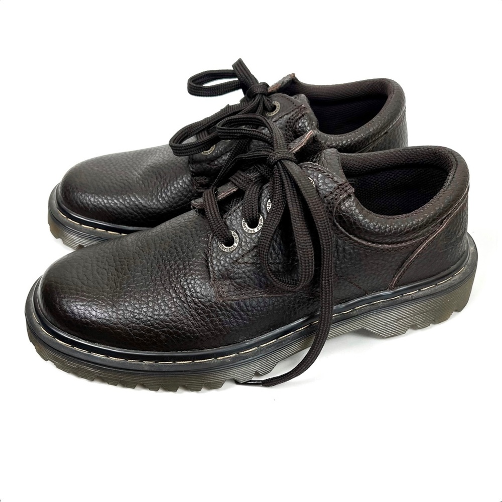 Dr. Martens Ashfeld Oxford Lace Up Derby Pebbled Leather Shoes Chocolate Brown